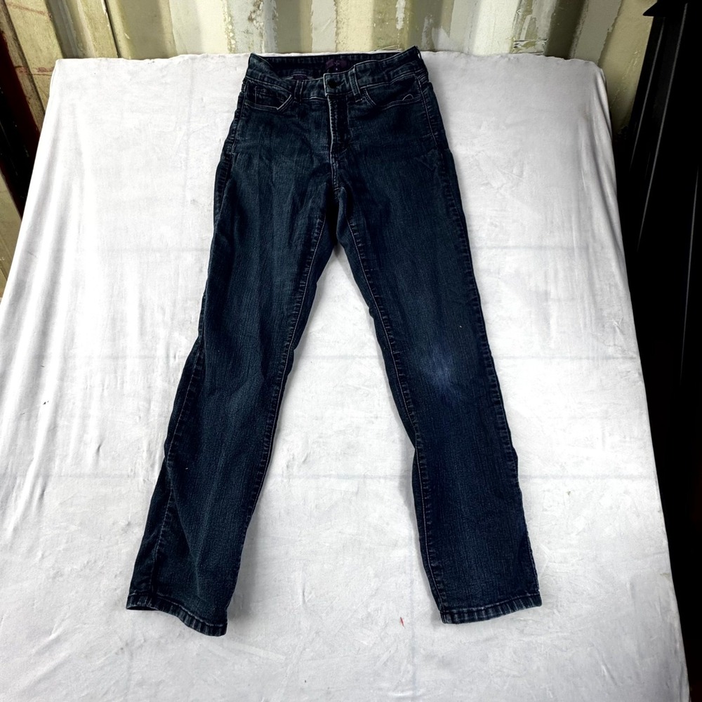 NYDJ Ankle Jeans Womens 6 Blue Denim Dark Wash Casual Pockets Everyday Wear